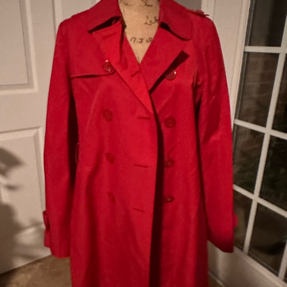 DKNY red trench coat